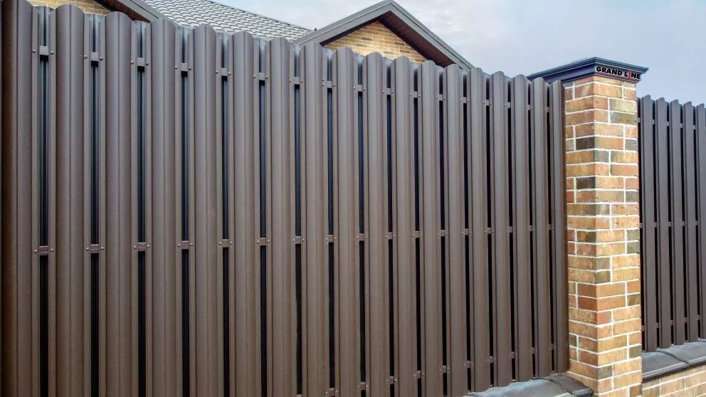 Штакетник Круглый фигурный 0,45 Drap ST RR 32 темно-коричневый купить в краснодаре