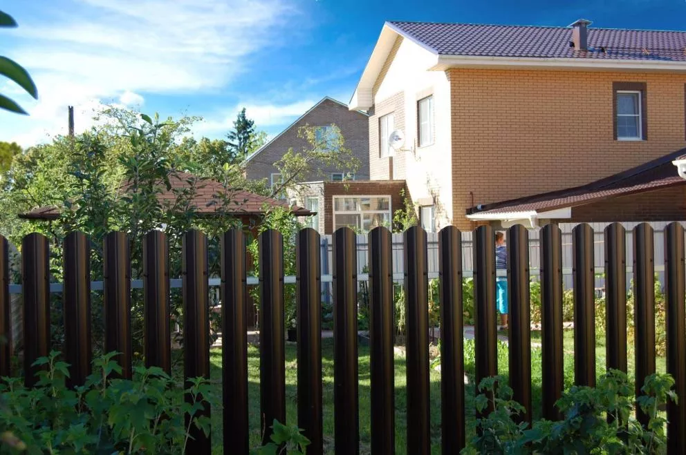 Штакетник Круглый фигурный 0,45 Drap ST RR 32 темно-коричневый купить в краснодаре