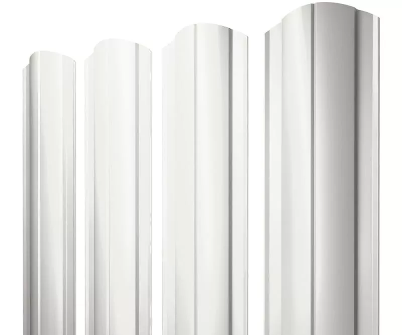 Штакетник Круглый фигурный 0,45 PE-Double RAL 9003 сигнальный белый купить в краснодаре