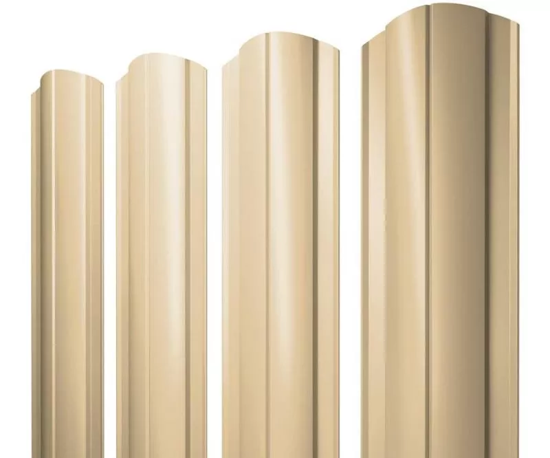 Штакетник Круглый фигурный 0,45 PE RAL 1014 слоновая кость купить в краснодаре