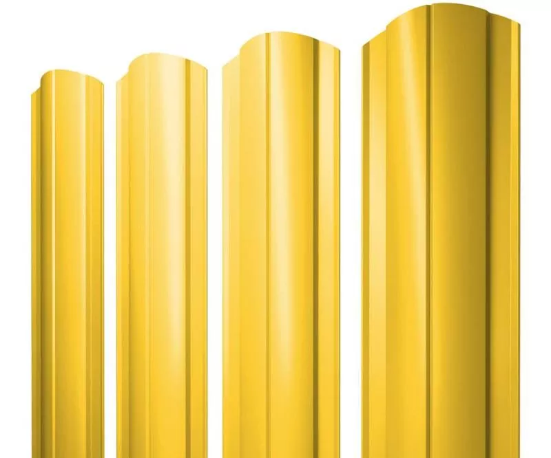 Штакетник Круглый фигурный 0,45 PE RAL 1018 цинково-желтый купить в краснодаре