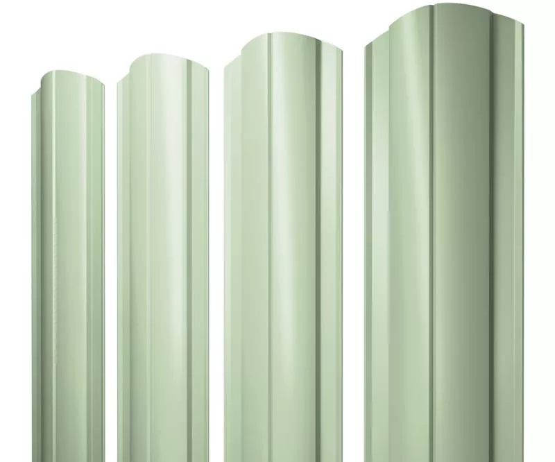 Штакетник Круглый фигурный 0,45 PE RAL 6019 бело-зеленый купить в краснодаре