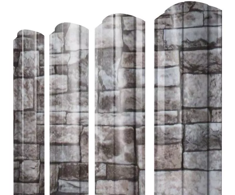 Штакетник Круглый фигурный 0,45 Print Elite Fine Stone TwinColor купить в краснодаре