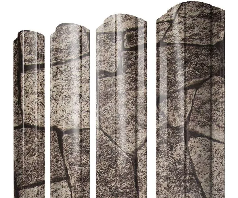 Штакетник Круглый фигурный 0,45 Print Elite King Stone TwinColor купить в краснодаре