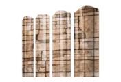 Штакетник Круглый с прямым резом 0,45 Print Elite Sand Stone TwinColor – Купить оптом и в розницу