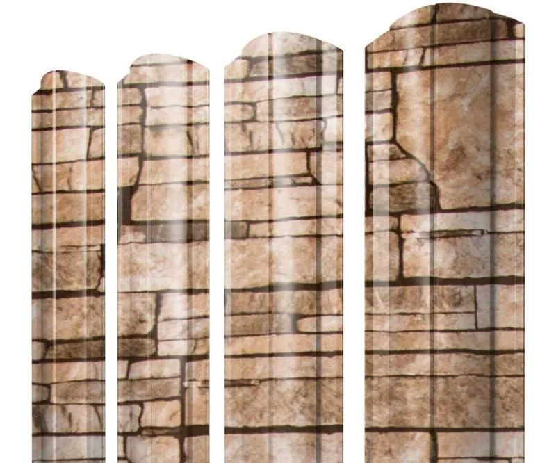 Штакетник Круглый с прямым резом 0,45 Print Elite Sand Stone TwinColor купить в краснодаре