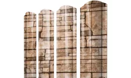 Штакетник Круглый с прямым резом 0,45 Print Elite Sand Stone TwinColor. Артикул: 38168