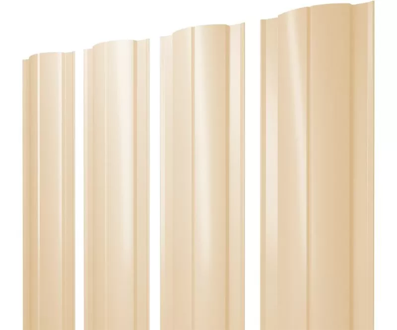 Штакетник Круглый с прямым резом 0,45 PE RAL 1015 светлая слоновая кость купить в краснодаре