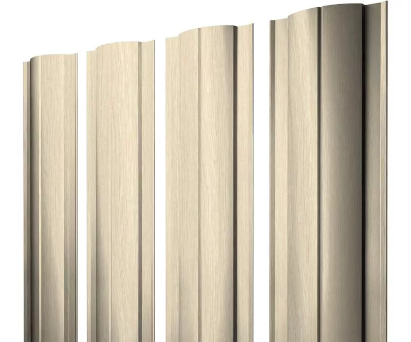 Штакетник Круглый с прямым резом 0,45 Print Elite Milky Wood TwinColor купить в краснодаре