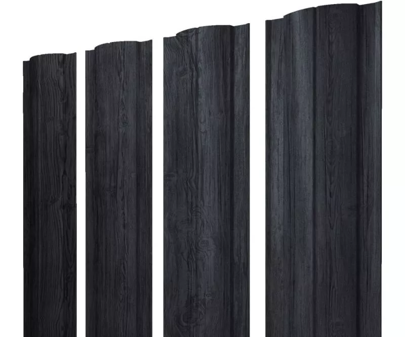 Штакетник Круглый с прямым резом 0,45 Print Premium Grey Wood TwinColor купить в краснодаре