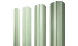 Штакетник Grand Line М-образный А фигурный 0,45 PE RAL 6019 Бело-зеленый. Артикул: Mfig_135