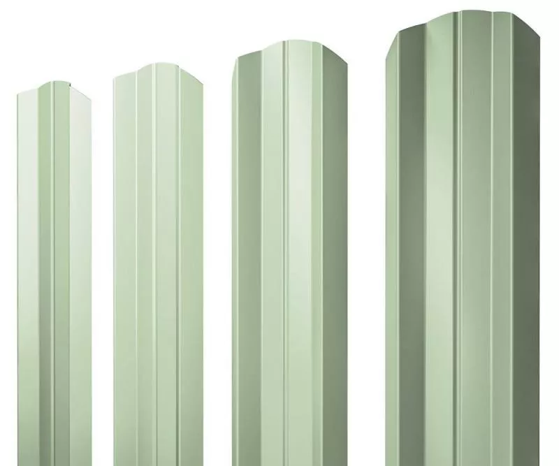 Штакетник Grand Line М-образный А фигурный 0,45 PE RAL 6019 Бело-зеленый купить в краснодаре