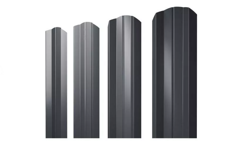 Штакетник Grand Line М-образный А фигурный 0,5 Quarzit Lite  RAL 7024 Мокрый асфальт купить в краснодаре