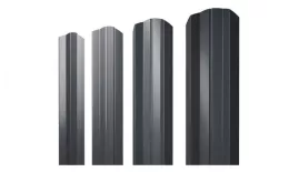 Штакетник Grand Line М-образный А фигурный 0,5 Quarzit Lite RAL 7024 Мокрый асфальт. Артикул: Mfig_66