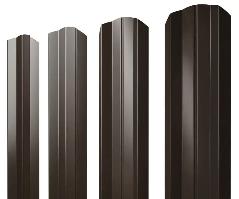 Штакетник М-образный А фигурный 0,5 GreenCoat Pural BT, matt RR 32 темно-коричневый (RAL 8019 серо-коричневый) купить в краснодаре