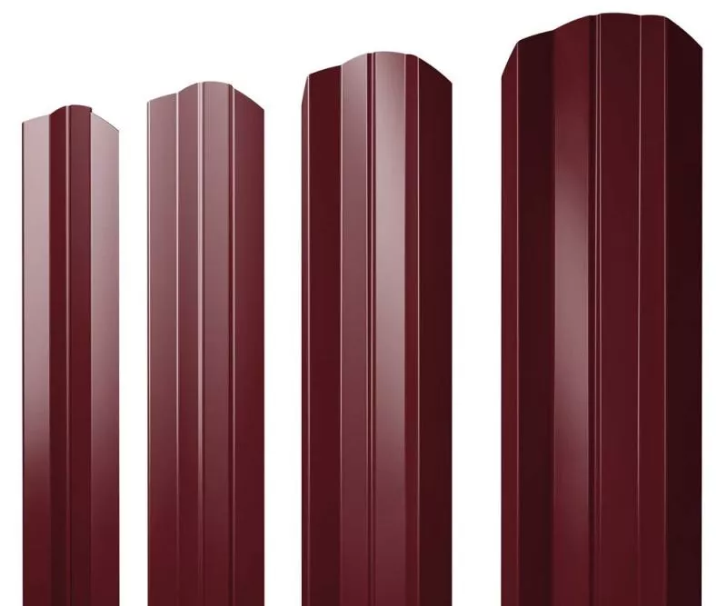 Штакетник М-образный А фигурный 0,5 Satin RAL 3005 красное вино купить в краснодаре