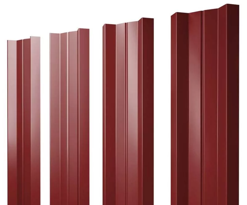 Штакетник М-образный А с прямым резом 0,5 Rooftop Бархат RAL 3011 коричнево-красный купить в краснодаре