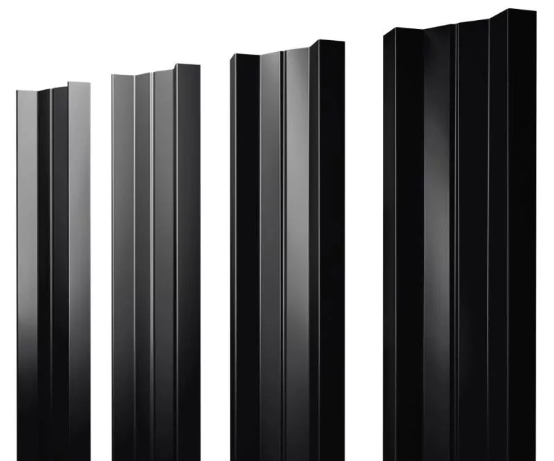 Штакетник М-образный А с прямым резом 0,5 Satin Matt TX RAL 9005 черный купить в краснодаре