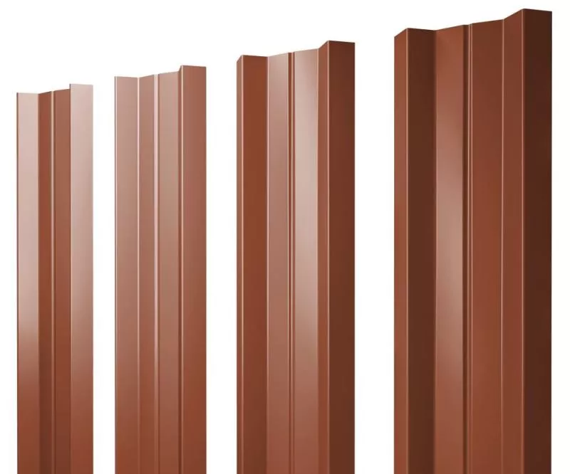 Штакетник М-образный А с прямым резом 0,5 Velur X RAL 8004 терракота купить в краснодаре