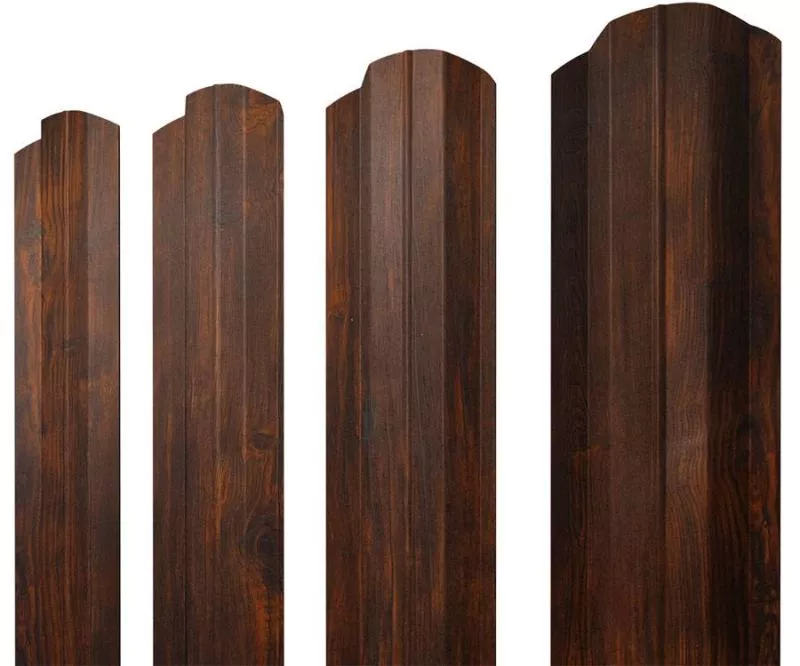 Штакетник М-образный B фигурный 0,45 Print Elite Chestnut Wood TwinColor купить в краснодаре