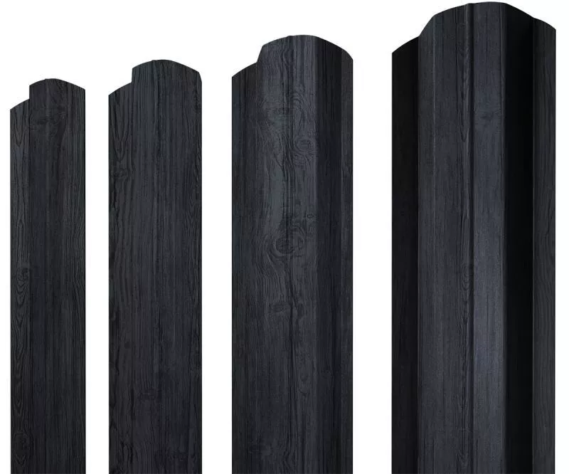 Штакетник М-образный B фигурный 0,45 Print Premium Grey Wood TwinColor купить в краснодаре