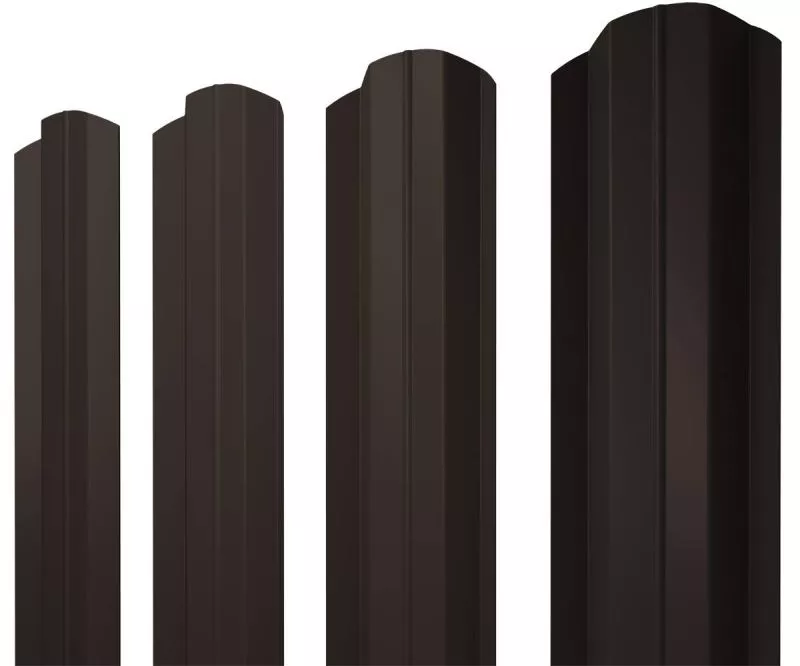 Штакетник М-образный B фигурный 0,5 PurPro RR 32 темно-коричневый купить в краснодаре