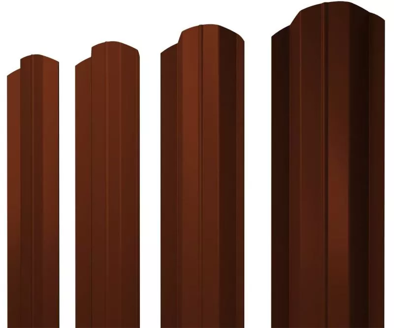 Штакетник М-образный В фигурный 0,45 PE RAL 3009 оксидно-красный купить в краснодаре