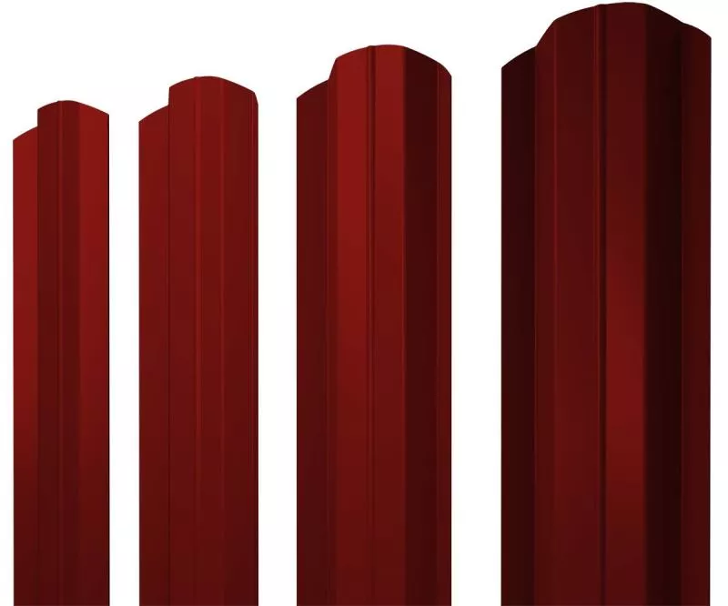 Штакетник М-образный В фигурный 0,45 PE RAL 3011 коричнево-красный купить в краснодаре