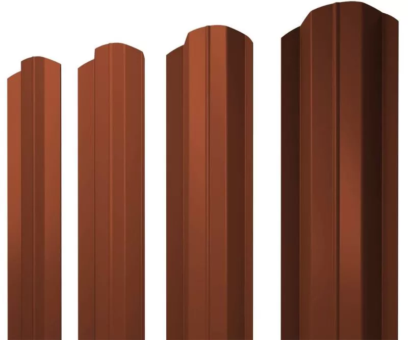 Штакетник М-образный В фигурный 0,5 Satin Matt TX RAL 8004 терракота купить в краснодаре