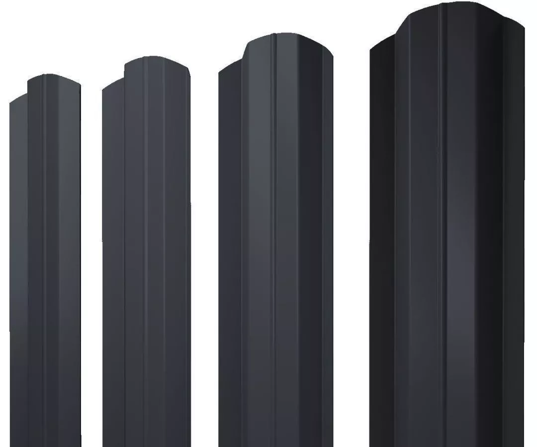 Штакетник М-образный В фигурный 0,5 Satin RAL 7024 мокрый асфальт купить в краснодаре