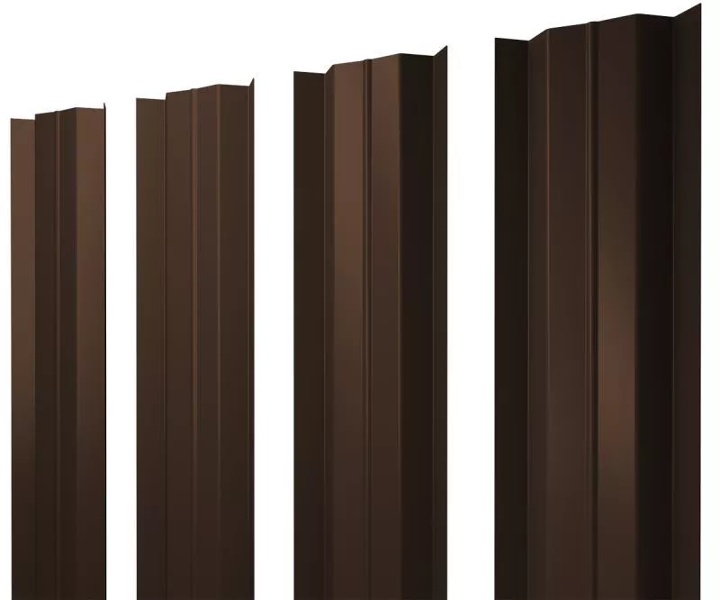 Штакетник М-образный В с прямым резом 0,4 PE-Matt-Double RAL 8017 шоколад купить в краснодаре