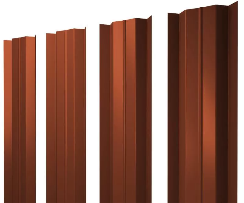 Штакетник М-образный В с прямым резом 0,45 Drap RAL 8004 терракота купить в краснодаре