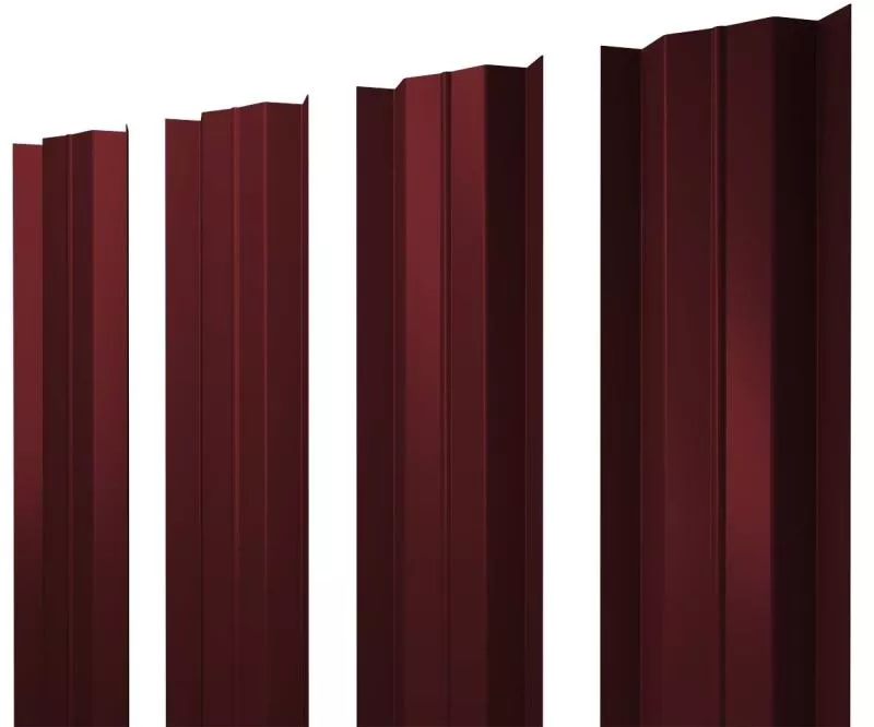 Штакетник М-образный В с прямым резом 0,45 Drap TX RAL 3005 красное вино купить в краснодаре