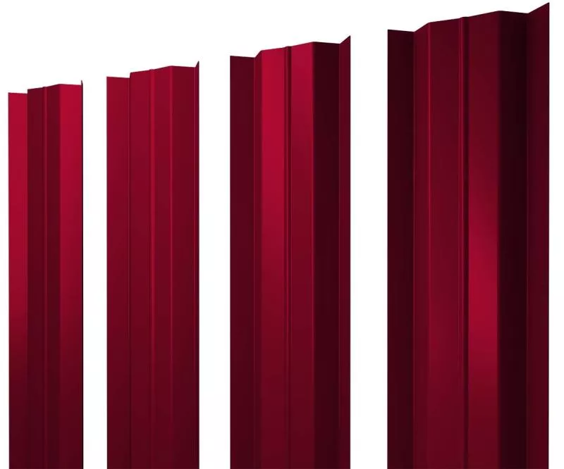 Штакетник М-образный В с прямым резом 0,45 PE RAL 3003 рубиново-красный купить в краснодаре