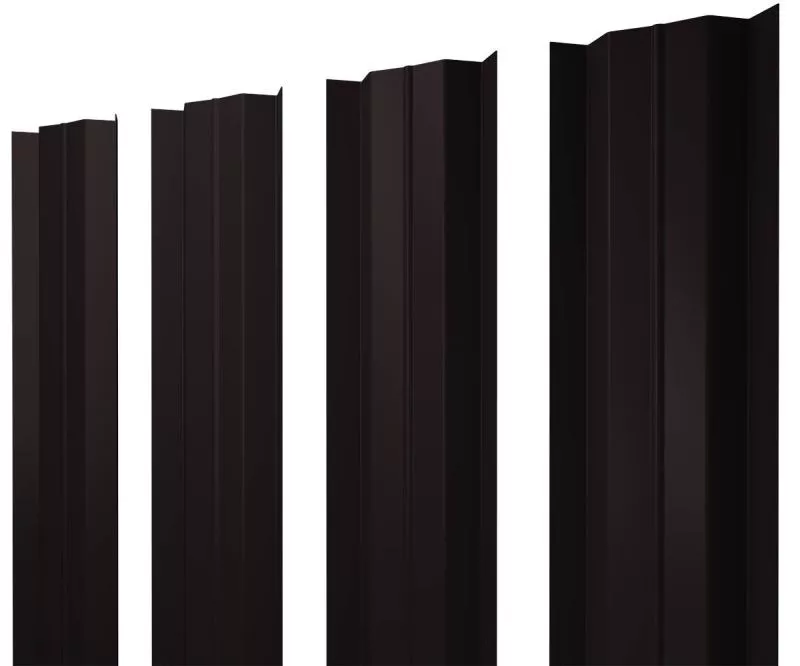 Штакетник М-образный В с прямым резом 0,5 PurPro RAL 9005 черный купить в краснодаре