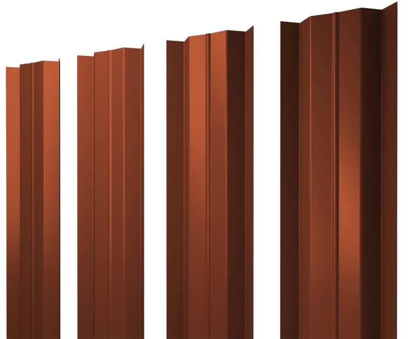 Штакетник М-образный В фигурный 0,5 Satin RAL 8004 терракота купить в краснодаре