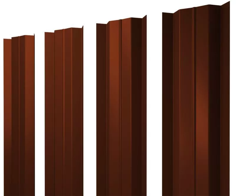 Штакетник М-образный В с прямым резом 0,5 Satin RAL 3009 оксидно-красный купить в краснодаре