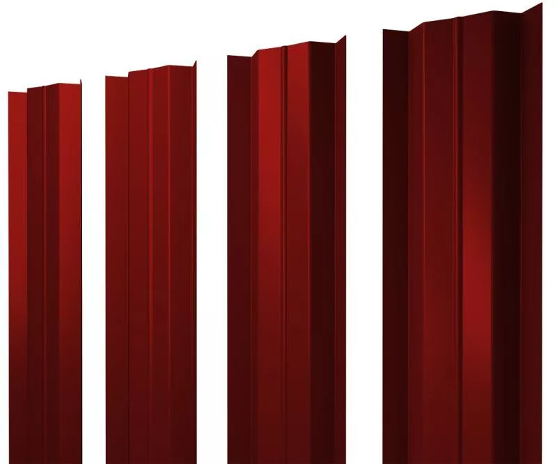 Штакетник М-образный В с прямым резом 0,5 Satin RAL 3011 коричнево-красный купить в краснодаре