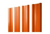 Штакетник Grand Line М-образный А 0,45 PE RAL 2004 Оранжевый – Купить оптом и в розницу