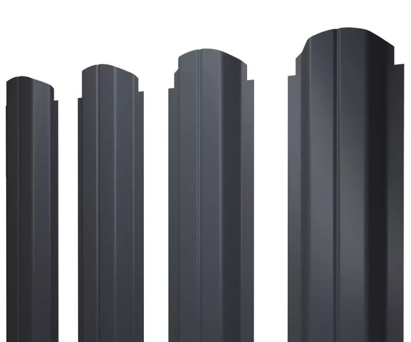 Штакетник П-образный А фигурный 0,45 Drap-double TX RAL 7024 мокрый асфальт купить в краснодаре