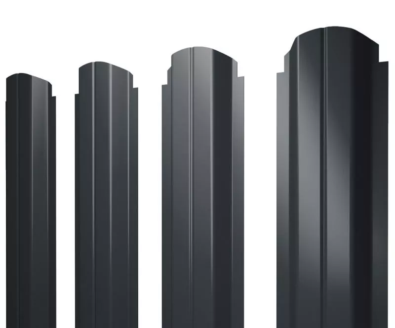 Штакетник П-образный А фигурный 0,45 Drap RAL 7016 антрацитово-серый купить в краснодаре