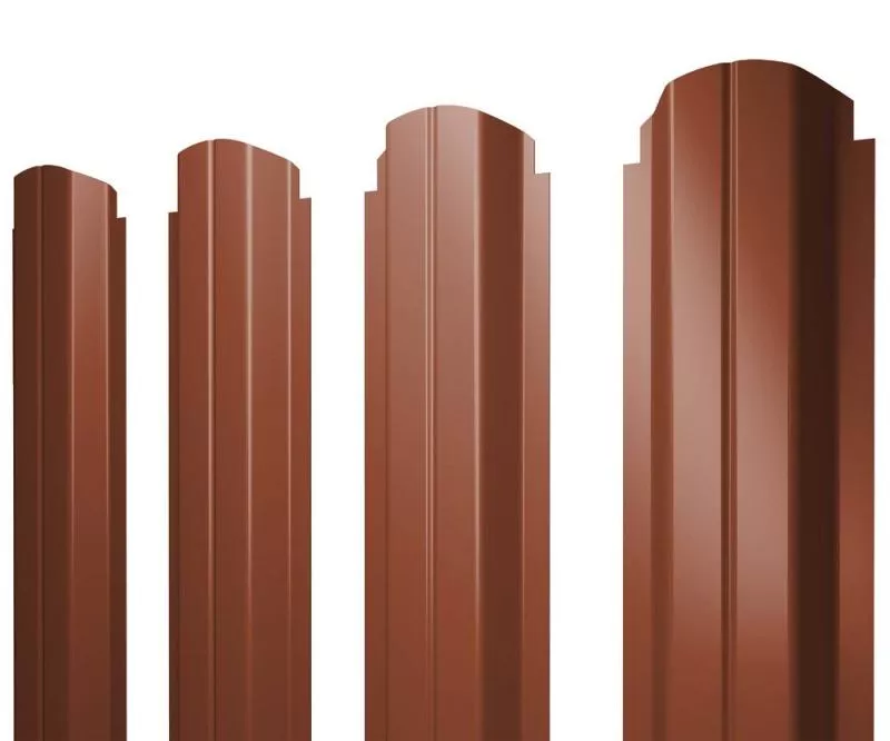 Штакетник П-образный А фигурный 0,45 Drap TX RAL 8004 терракота купить в краснодаре