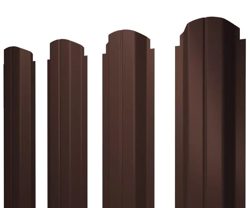 Штакетник П-образный А фигурный 0,45 Drap TX RAL 8017 шоколад купить в краснодаре