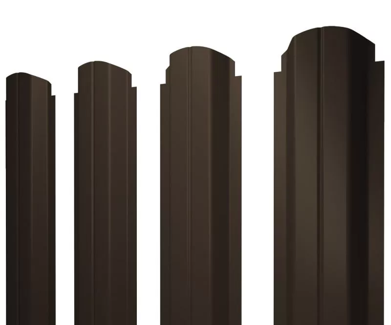 Штакетник П-образный А фигурный 0,45 Drap TX RR 32 темно-коричневый купить в краснодаре