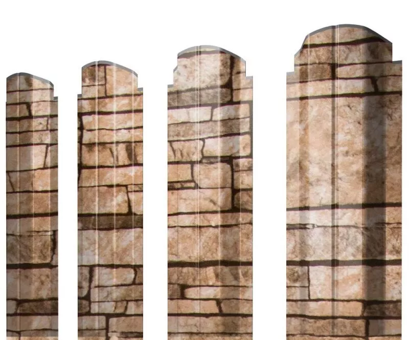 Штакетник П-образный А фигурный 0,45 Print Elite Sand Stone TwinColor купить в краснодаре