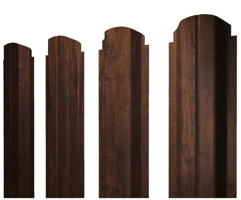 Штакетник П-образный А фигурный 0,45 Print Premium Cherry Wood Dark FTC купить в краснодаре