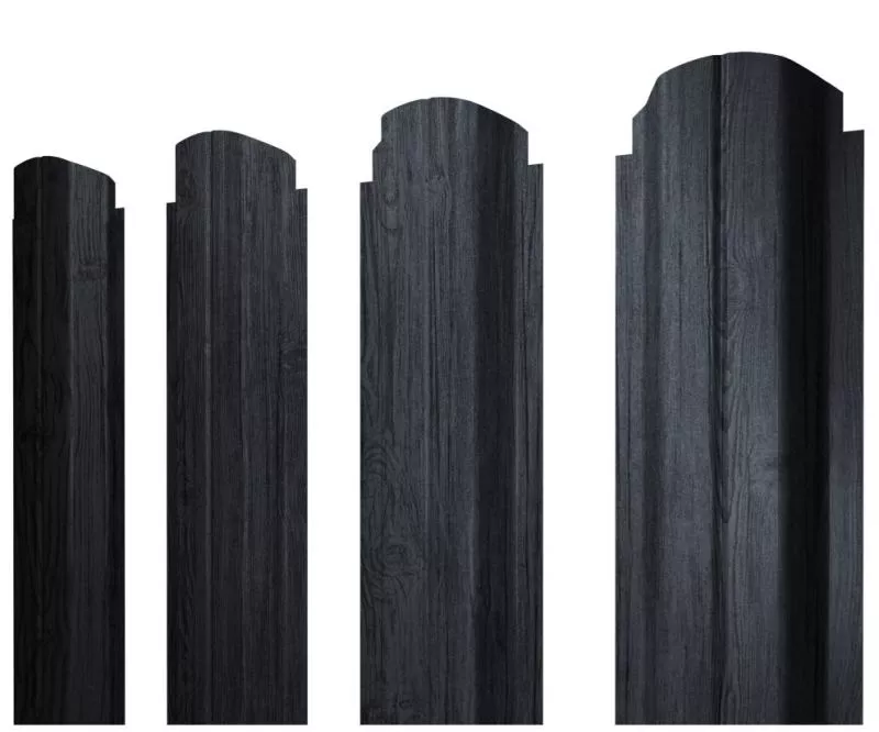 Штакетник П-образный А фигурный 0,45 Print Premium Grey Wood TwinColor купить в краснодаре