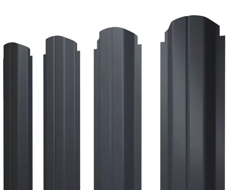 Штакетник П-образный А фигурный 0,5 Drap RAL 7024 мокрый асфальт купить в краснодаре