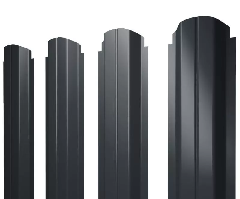 Штакетник П-образный А фигурный 0,5 PurLite Matt RAL 7016 антрацитово-серый купить в краснодаре