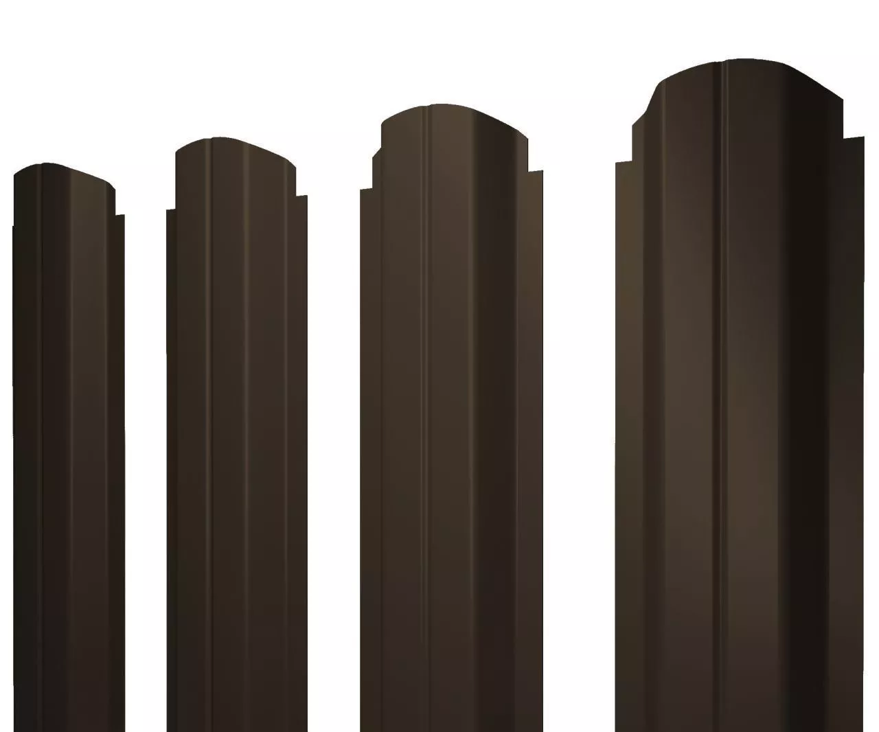 Штакетник П-образный А фигурный 0,5 PurLite Matt RR 32 темно-коричневый купить в краснодаре